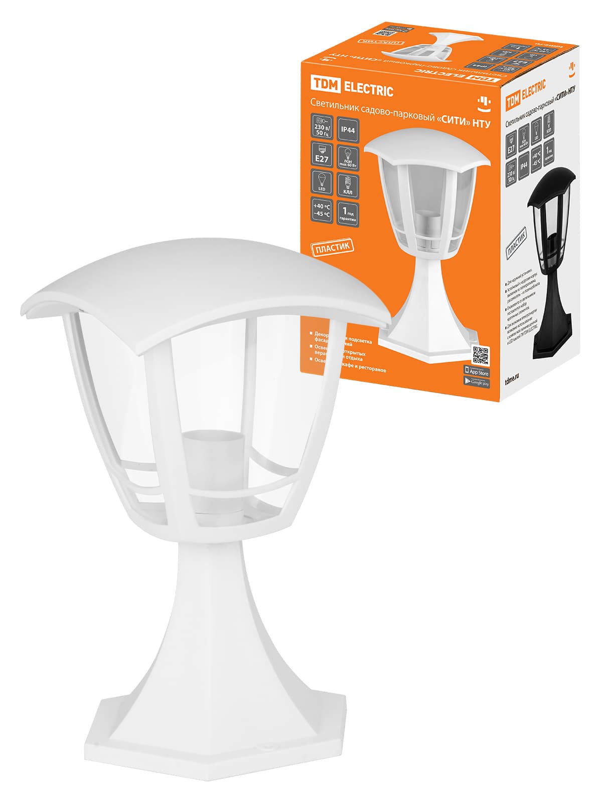 Светильник садово-парковый "СИТИ" НТУ 07-60-001 У1 4-х гранник напольный белый TDM