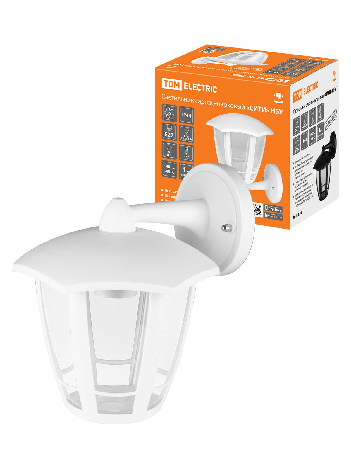 Светильник садово-парковый "СИТИ" НБУ 07-60-004 У1 6-ти гранник настенный вниз белый TDM