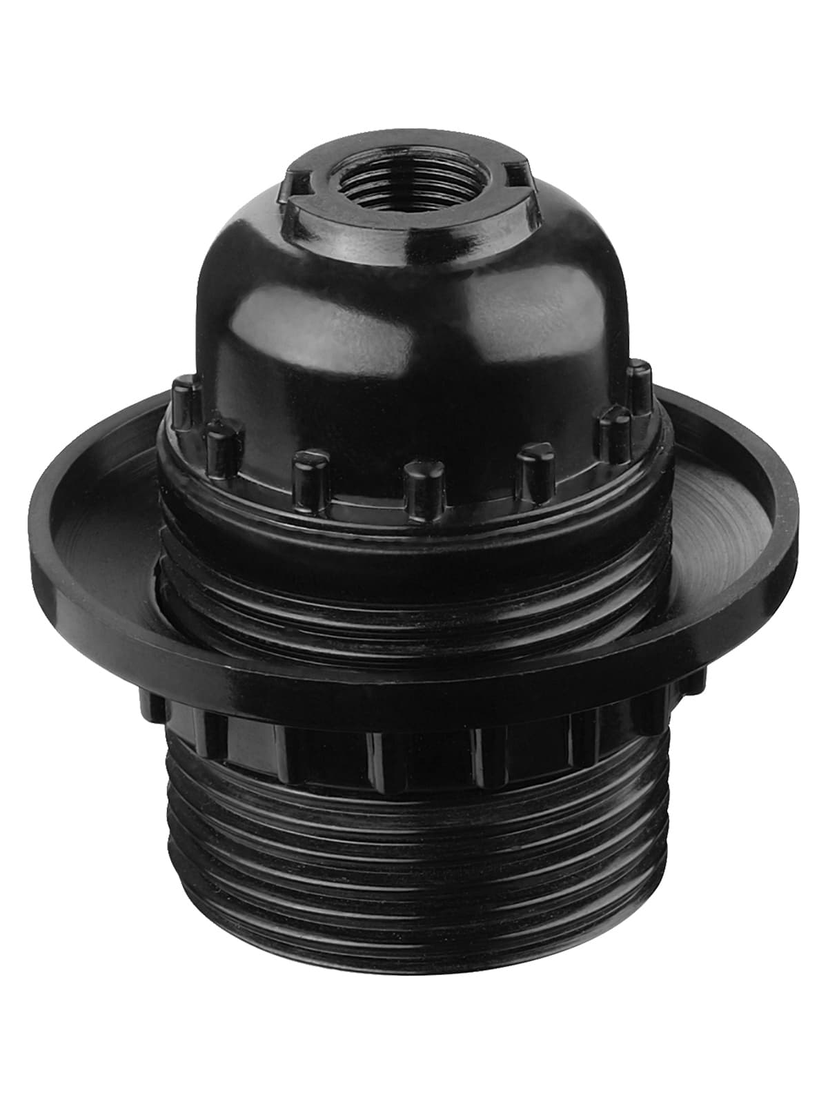 Патрон карболитовый с кольцом, Е27, черный, Б/Н TDM