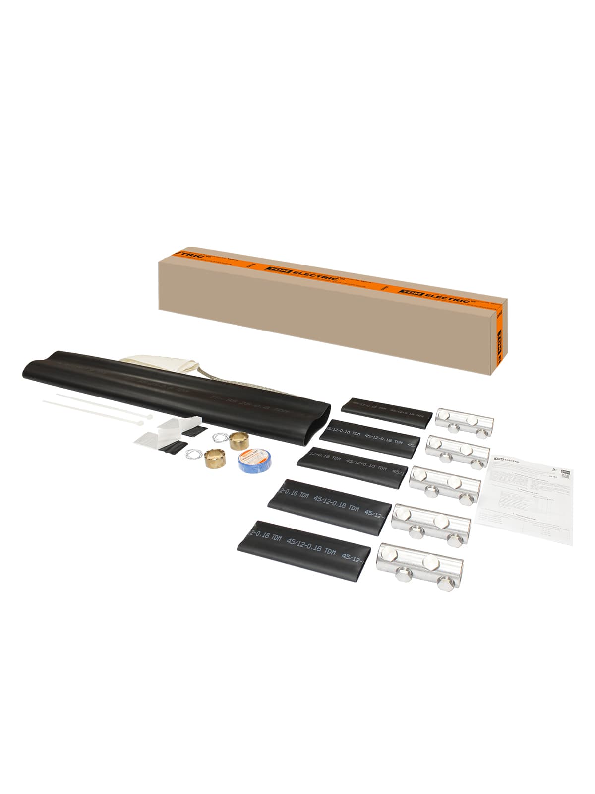 Муфта кабельная термоусаживаемая соединительная 150-240 кв.мм, 1кВ, ПВХ/СПЭ с броней, без гильз 5ПСтБ1-150/240-БГ TDM