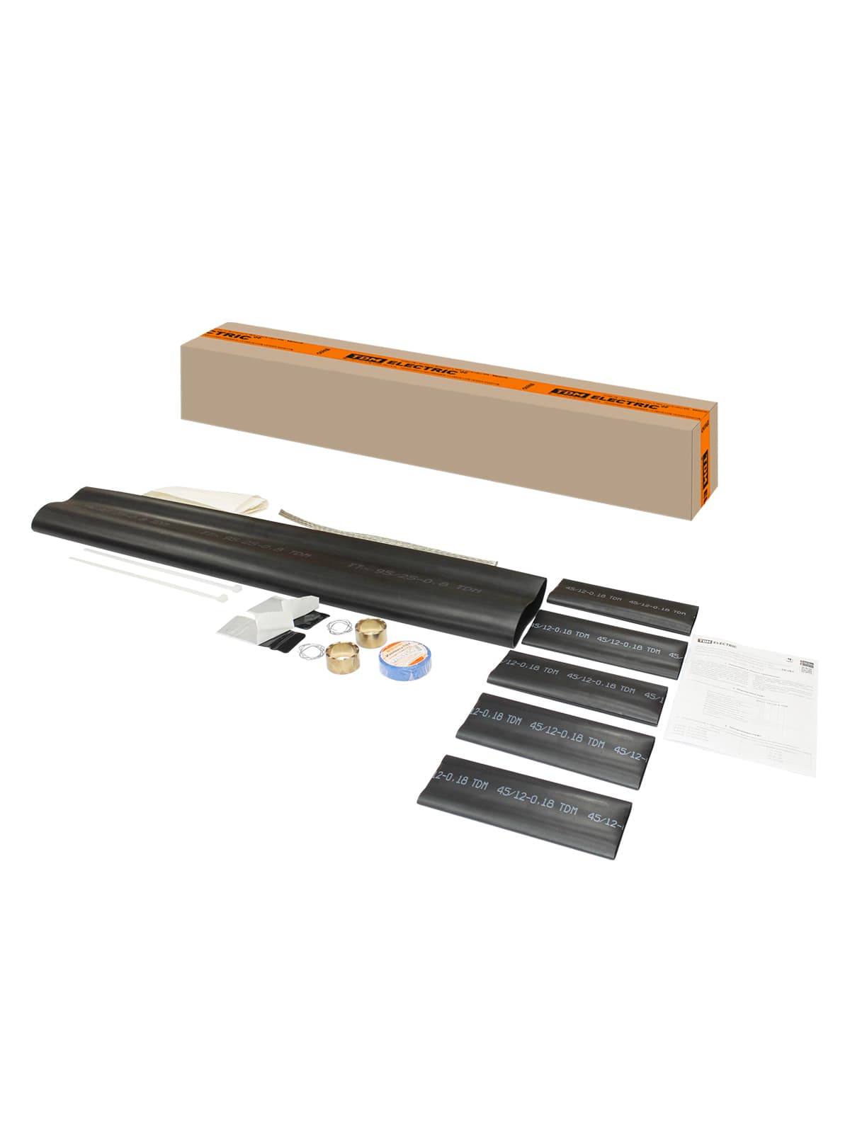 Муфта кабельная термоусаживаемая соединительная 150-240 кв.мм, 1кВ, ПВХ/СПЭ с броней, с соединителями 5ПСтБ1-150/240-Б TDM