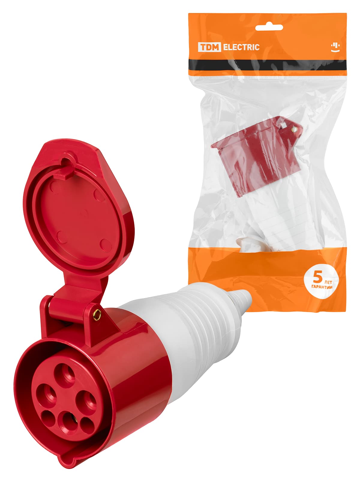 Розетка 214 переносная 3Р+РЕ 16А 380В IP44 TDM