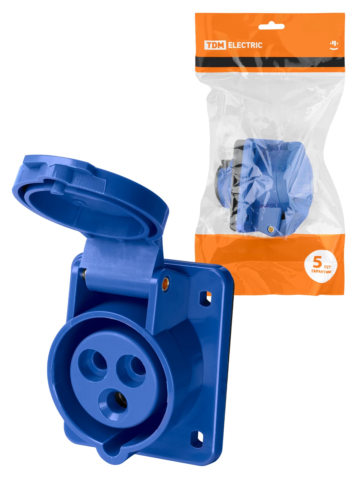 Розетка 413 скрытая 2Р+РЕ 16А 220В IP44 TDM