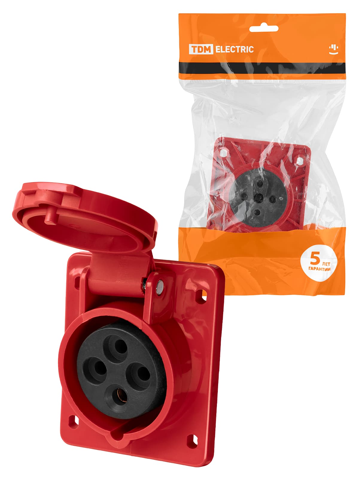 Розетка 414 скрытая 3Р+РЕ 16А 380В IP44 TDM