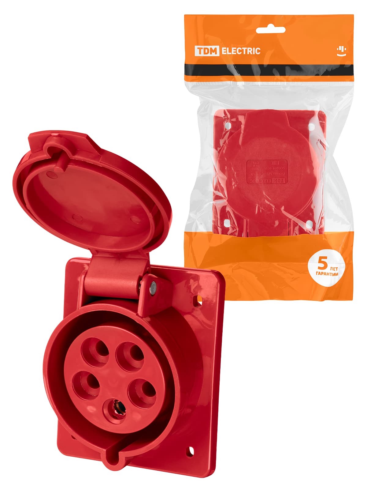 Розетка 425 скрытая 3Р+РЕ+N 32А 380В IP44 TDM