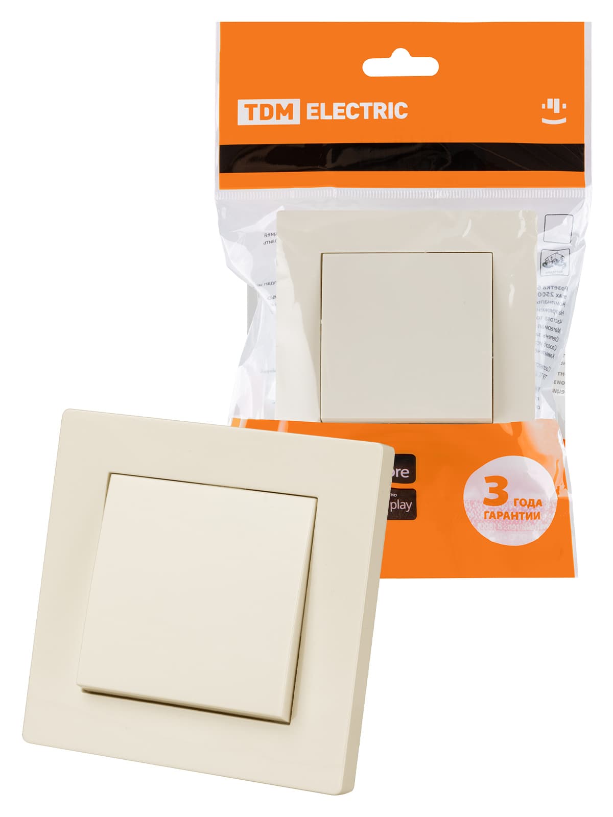 Выключатель 1 кл. 10А сл. кость "Сенеж" TDM