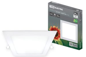 Светильник ультратонкий встраиваемый светодиодный "Даунлайт" квадрат СВО (белый) 24 Вт 6500К TDM
