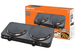 Электроплитка двухконф. ЭПД2 230 В, 2х1 кВт, диск, черная, TDM