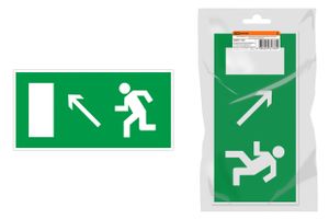 Знак "Направление к эвакуационному выходу налево вверх" 350х124мм для ССА инд. упаковка TDM