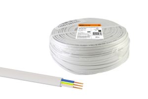 Шнур ШВВП 3х0,5 ГОСТ (200м), белый TDM