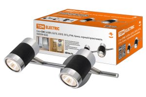 Спот СНС 2х50Вт, GU10, 230 В, 50 Гц, IP44, Канна, черный/хром/никель TDM