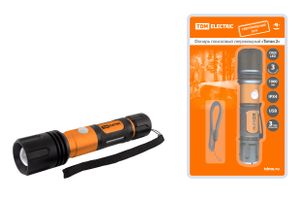 Фонарь «Титан 2» 10 Вт 1 светодиод CREE 1000 лм, 1х18650 3.7 В 2200 мА*ч , IPX4, USB, TDM