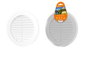 Решетка круглая с москитной сеткой, белая, с фланцем d150, внеш. D200 TDM