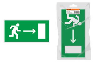 Знак "Направление к эвакуационному выходу направо" 350х124мм для ССА инд. упаковка TDM
