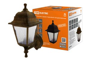 Светильник садово-парковый НБУ 04-60-001 четырехгранник, настенный, пластик, расс.пластик, бронза TDM