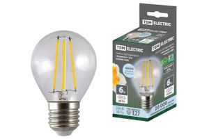 Лампа светодиодная "Филамент" G45-6 Вт-230 В-4000 К–E27 TDM