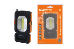 Фонарь переносной светодиодный ФП4, 1 Вт LED+3 Вт COB, 110 лм, 3хААА, магн., телескоп, TDM