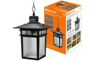 Светильник садово-парковый "Тамплиеры" 100 Вт, подвес, шагрень/черный, Е27, TDM