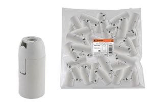 Патрон Е14 подвесной, термостойкий пластик, белый, Б/Н TDM