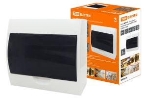 Щит ЩРН-П-10 модулей, навесной, пластик, белый, дымчатая дверца, IP41 TDM