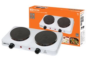Электроплитка двухконф. ЭПД2 230 В, 2х1 кВт, диск, белая, TDM