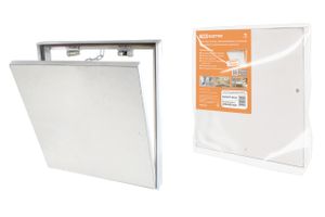 Люк под плитку, алюминиевый, съемный, нажимной, ограничитель-цепочка, 200х400, TDM