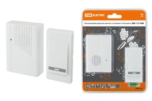 Звонок беспроводной на батарейках ЗББ-11/3-36М (36 мелодий, кнопка IP30, 2х1,5В АА) TDM