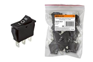 Клавишный переключатель YL-202-01 черный, 3 положения 1з+1з TDM