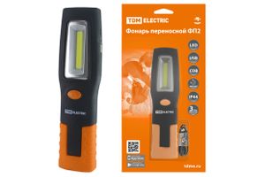 Фонарь переносной светодиодный ФП2, 5 Вт, 240 лм,  Li-Ion 3,7 В 1,3 A*ч, USB, магн, TDM
