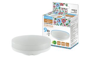 Лампа светодиодная GX53-9 Вт-230 В-6500 К-Э, h=26 мм, Народная