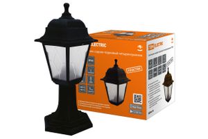 Светильник садово-парковый НТУ 04-60-001 четырехгранник, стойка, пластик, расс.пластик, черный TDM