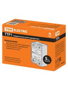 Твердотельное реле ТТР1-25А-DА, 1ф, 25А, упр: 3-32В DС, нагр: 24-380В АС TDM