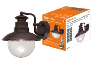 Светильник садово-парковый "Марсель" 60 Вт, вниз, алюм., прозрачное/махагон, Е27, TDM