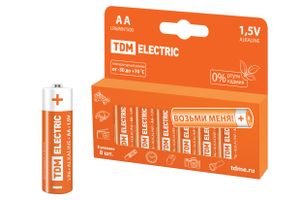 Элемент питания LR6 AA Alkaline 1,5V PAK-8 TDM