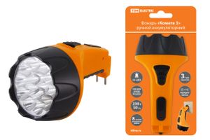 Фонарь «Комета 3» ручной аккумуляторный, 15 светодиодов, 1,1Ач 230В вилка, TDM