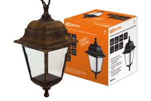 Светильник садово-парковый НСУ 04-60-001 четырехгранник, подвес, пластик, бронза TDM