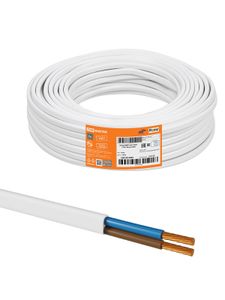Шнур ШВВП 2х0,5 ГОСТ (10м), белый TDM