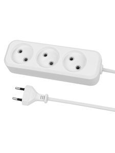 Удлинитель 3 гнезда, 3 метра, б/з, 6 А, 1380 Вт, белый, НАРОДНЫЙ У-31011 (Ун 310-0001)