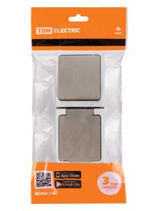 Блок (вертикальный) выключатель 1-кл. + розетка 2П+З с з/ш БКВР IP54 серый "Вуокса" TDM