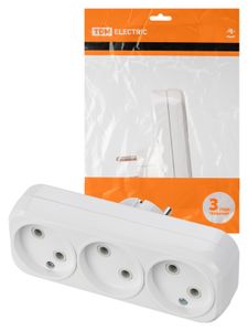 Блок на 3 гнезда 2П б/з плоский 6А 250B TDM