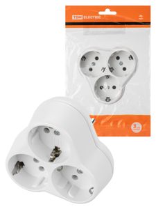 Блок на 3 гнезда 2П+З круглый 16А 250B TDM