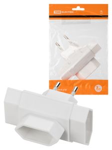 Блок плоский на 3 гнезда 2П 2,5 А 250 B под плоскую вилку белый TDM