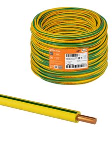 Провод ПуВ (ПВ-1) 1х0,5 ГОСТ (1500м), желто-зеленый TDM