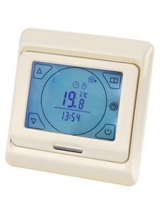 Термостат для теплых полов электронный сенсорный ТТПЭ-2 16А 250В с датчиком 3м сл костьTDM