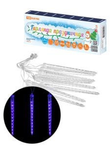 Гирлянда светодиодная "Сосульки фигурные" 2,1 м, 176LED, 8 шт, падающий синий свет, 250 В, IP44, TDM