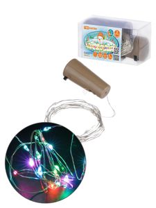 Гирлянда-пробка для бутылки "Роса20" 20LED, 2м, RGB, 3хAG13/LR44, TDM
