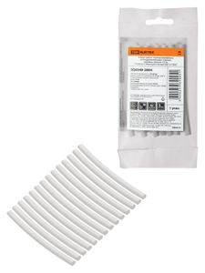 Набор трубок термоусаживаемых, не поддерживающих горение, клеевых, длиной 10 см ТТкНГ(3:1) "Моноцвет, белый 4,8/1,5 TDM"