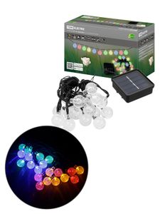 Гирлянда ССГ-154 "Шарики" на солнечной батарее, 2.7 м, 20 LED, многоцветный, IP54, TDM