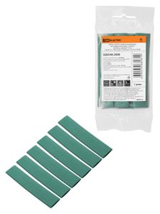 Набор трубок термоусаживаемых, не поддерживающих горение, клеевых, длиной 10 см ТТкНГ(3:1) "Моноцвет, зеленый 12,7/4,3 TDM"