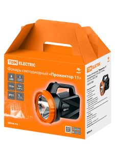 Фонарь  светодиод. "Прожектор 11", аккумуляторный, 15 Вт LED, 1150 лм, SLA 6 А*ч, 230 В, TDM